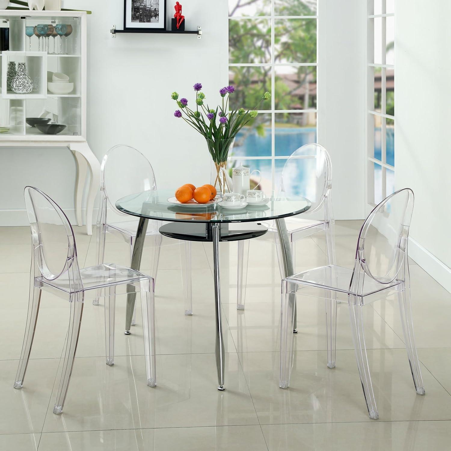 Modway Casper Dining Side Chair in Clear