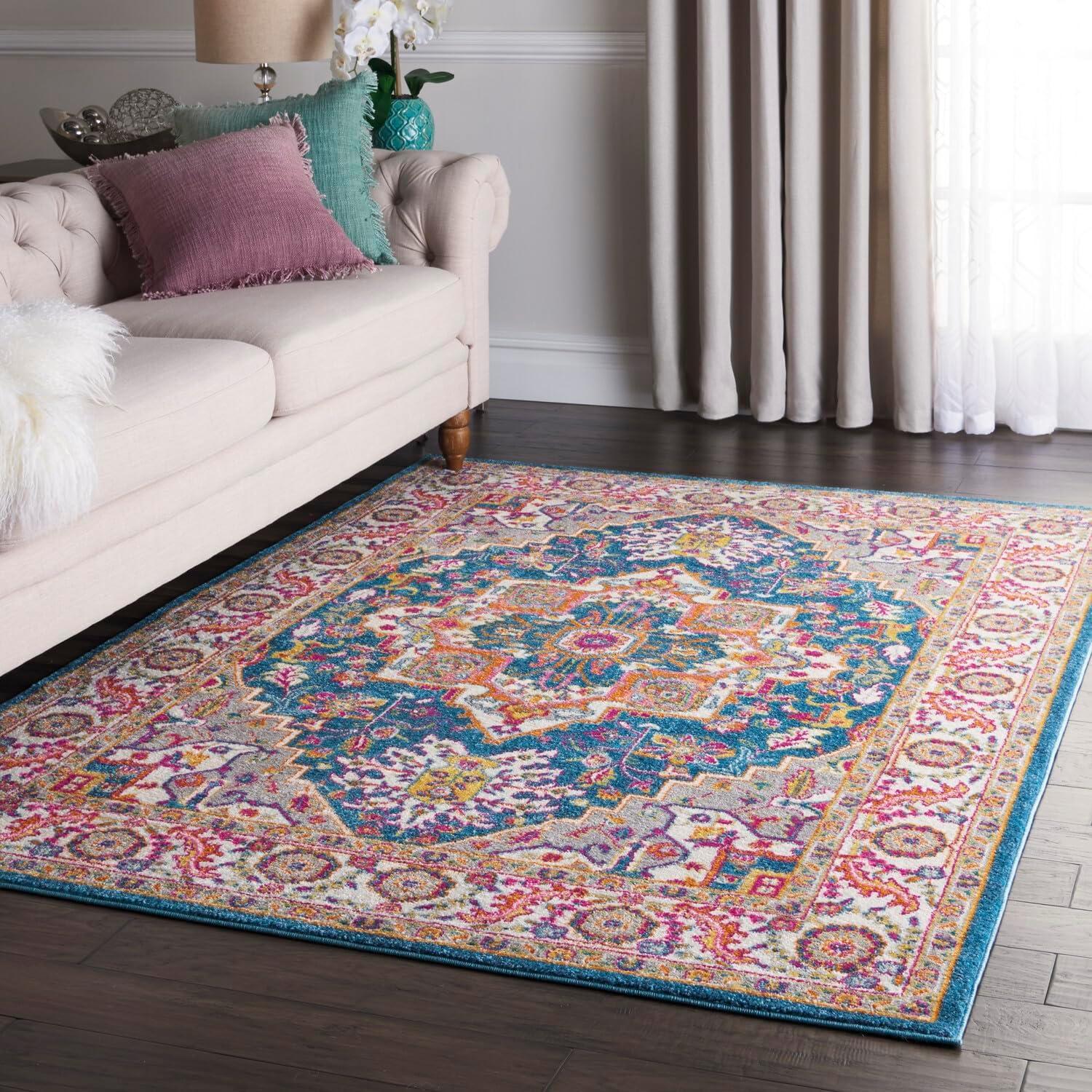 Nourison Passion Colorful Center Medallion Area Rug