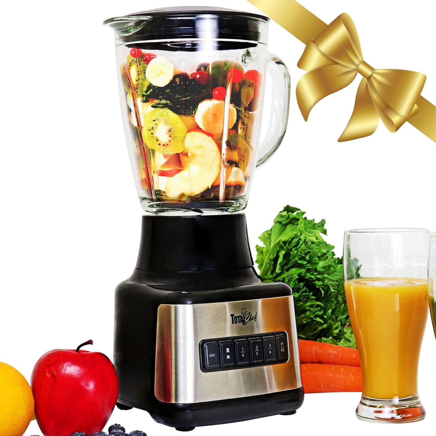 Total Chef Total Chef 51 Oz Countertop Blender with 6 Speed & 2 Pulse Options For Smoothies, Shakes, Ice and Dips