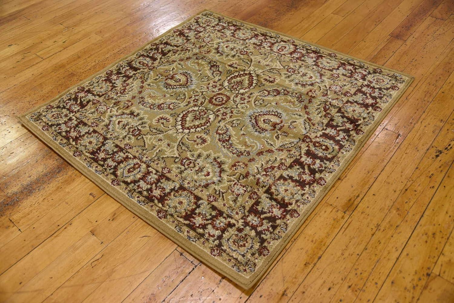 Unique Loom 4' 1 x 4' 1 Square Tan Voyage Asheville Area Rug