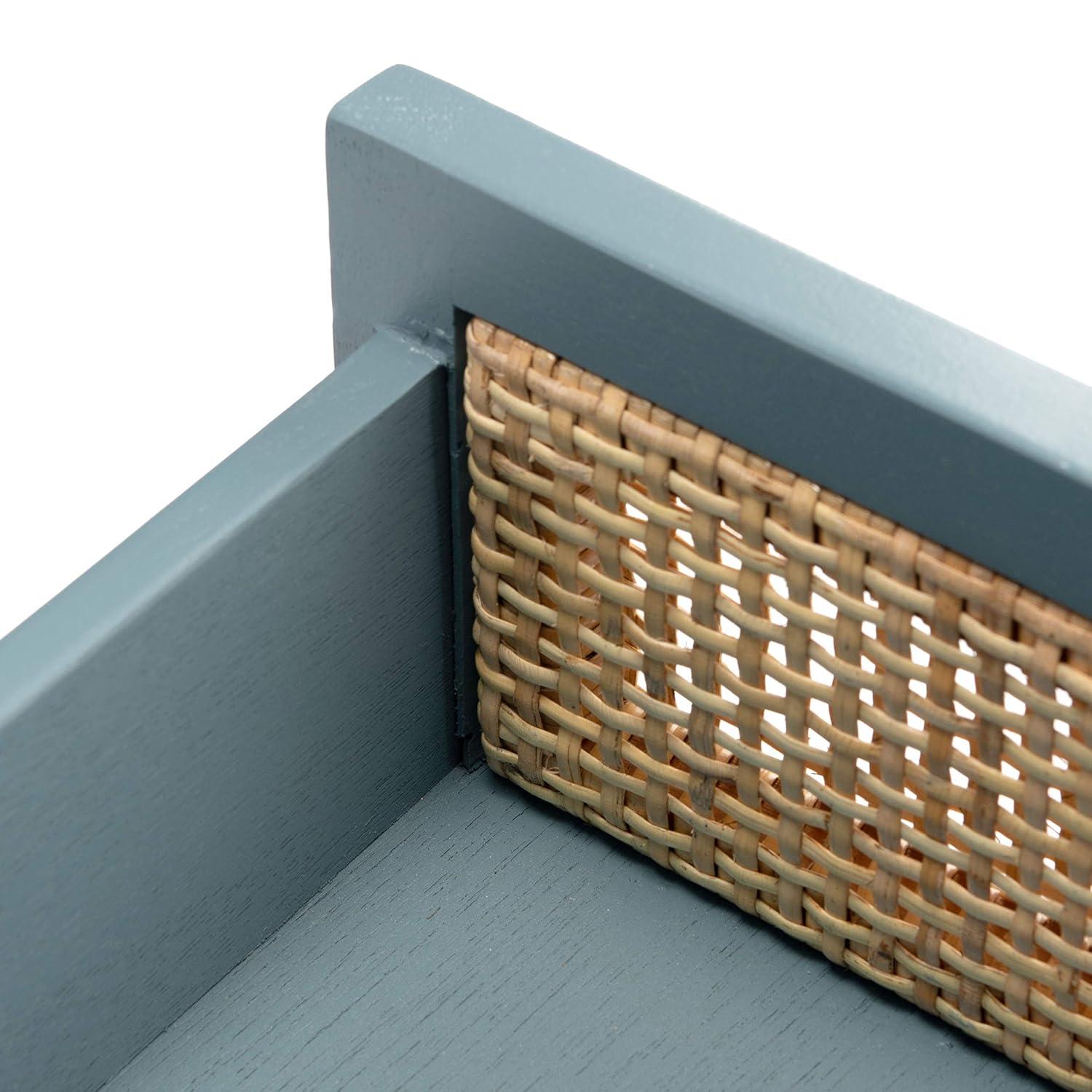 Dave 1 Drawer 1 Door Nightstand - Blue Grey/Natural - Safavieh.