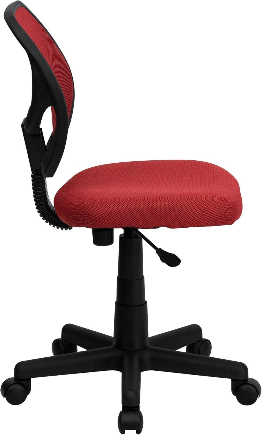 Low Back Red Mesh Swivel Task Office Chair with Lumbar Support