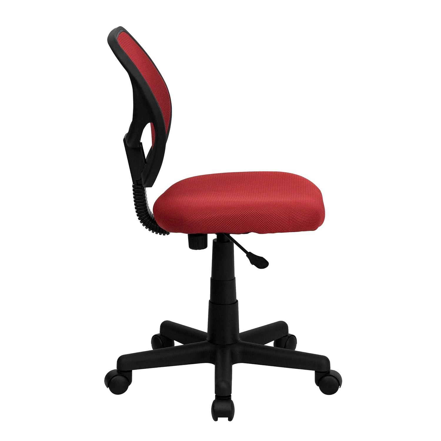 Low Back Red Mesh Swivel Task Office Chair with Lumbar Support