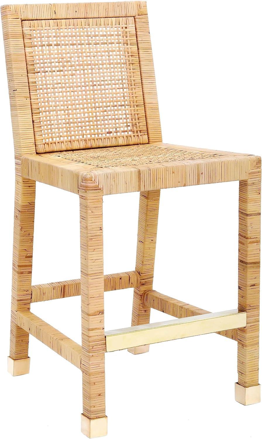 Amara Natural Rattan Veneer Counter Stool