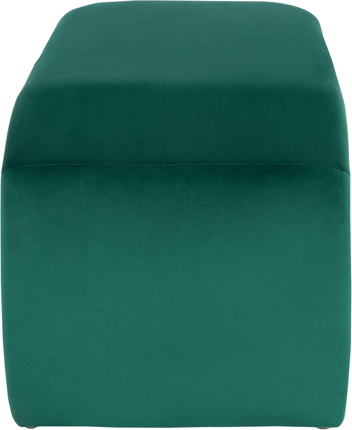 Tenko Luxe Emerald Velvet Modern Glam Accent Bench