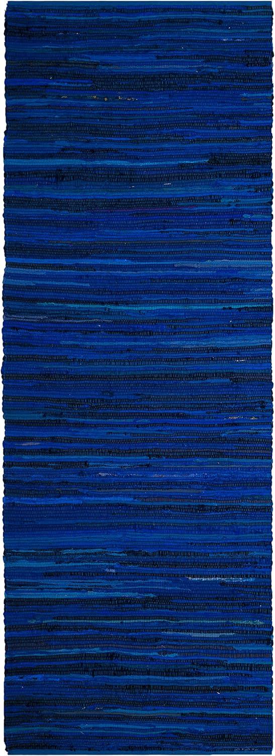 Rag Rug RAR130 Hand Woven Indoor Runner Rug - Blue/Multi - 2'3"x12' - Safavieh.