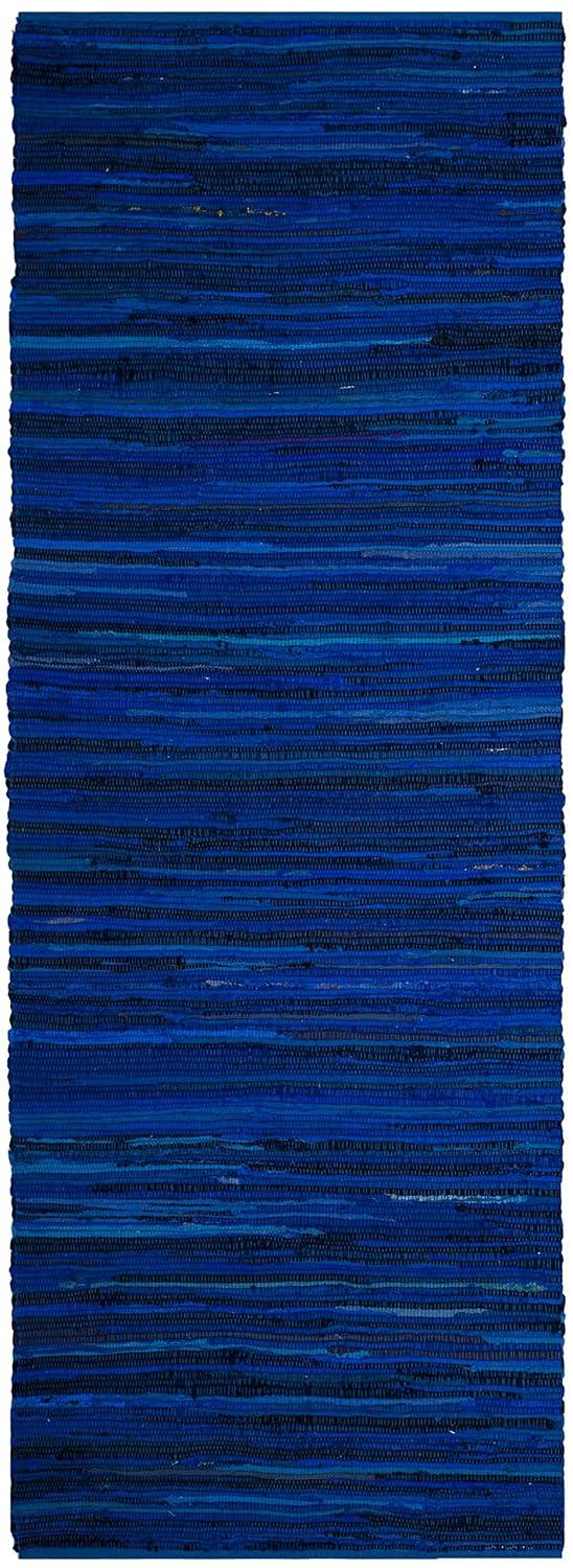 Rag Rug RAR130 Hand Woven Indoor Runner Rug - Blue/Multi - 2'3"x12' - Safavieh.