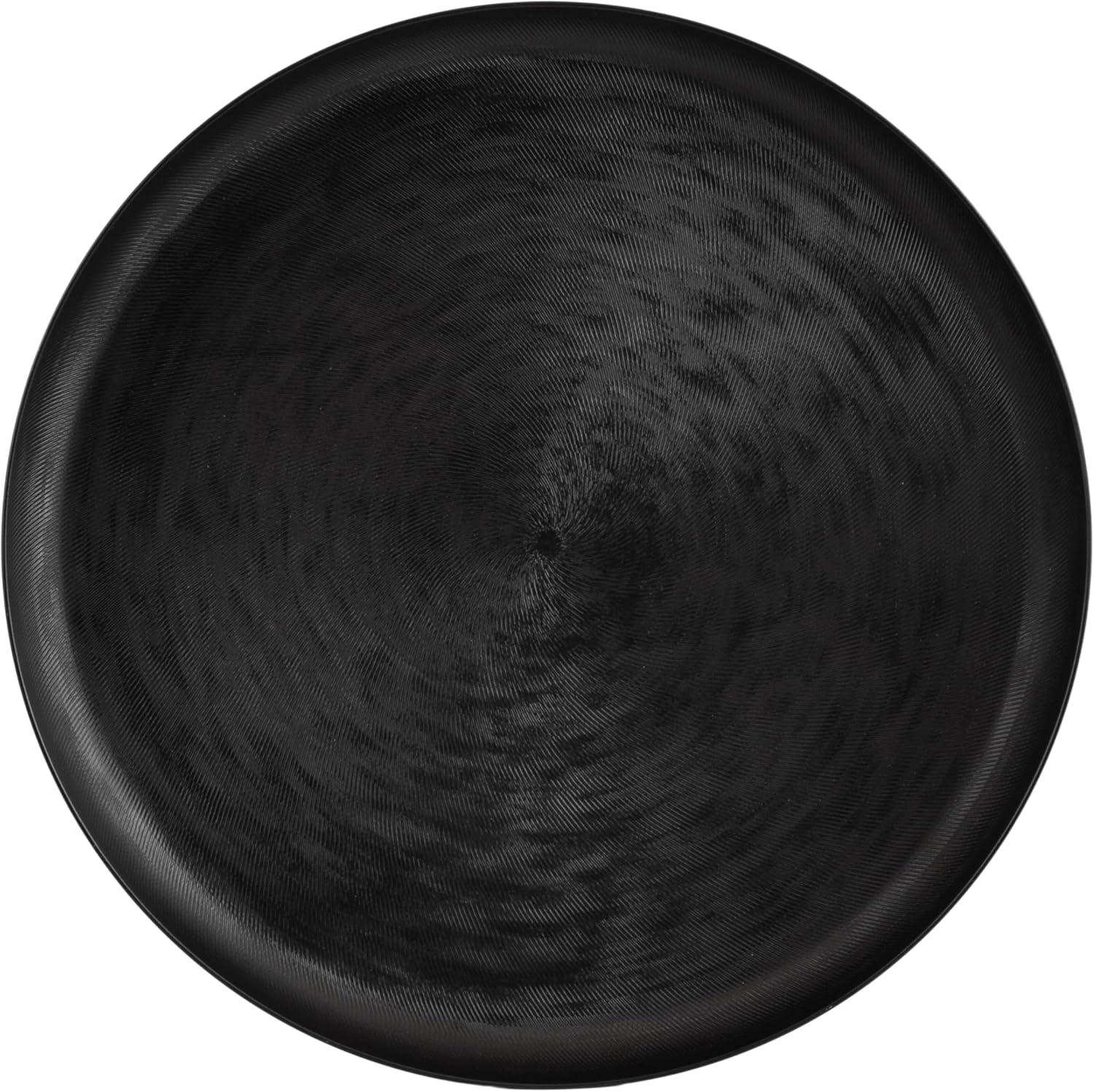 Kate and Laurel Stovring Round Metal Tray, 17" Diameter, Black