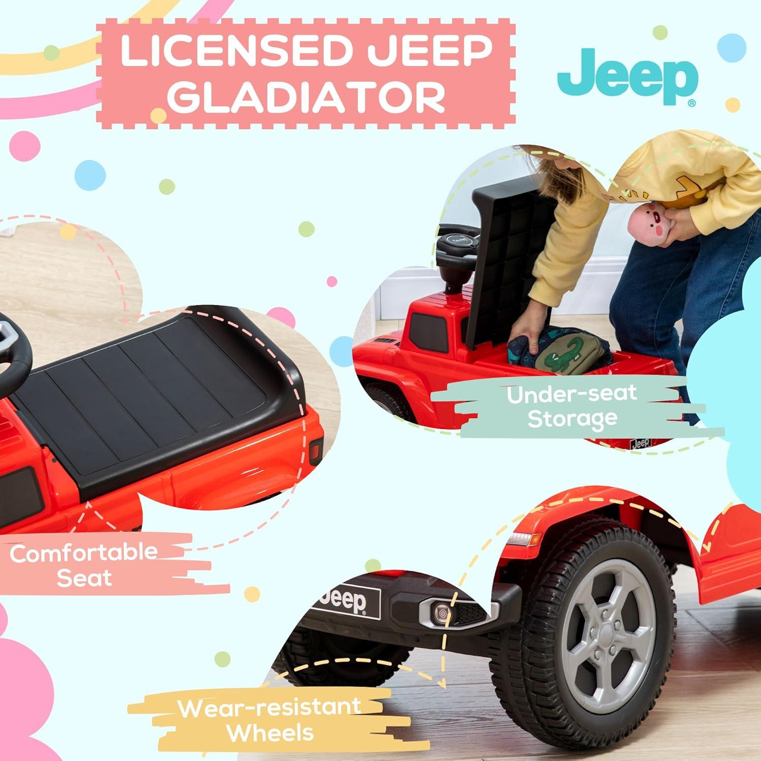 Aosom Toddler with Engine Sounds & Under-Seat Storage, Ride on Cars for Kids, Sit and Scoot Ride on Toy Outdoor Toy Car, Ages 1.5-3