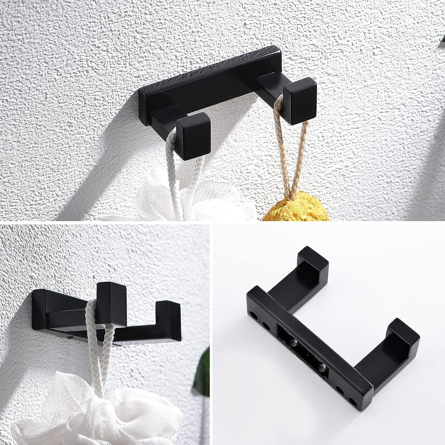 Matte Black 4-Piece Stainless Steel Bathroom Hardware Set