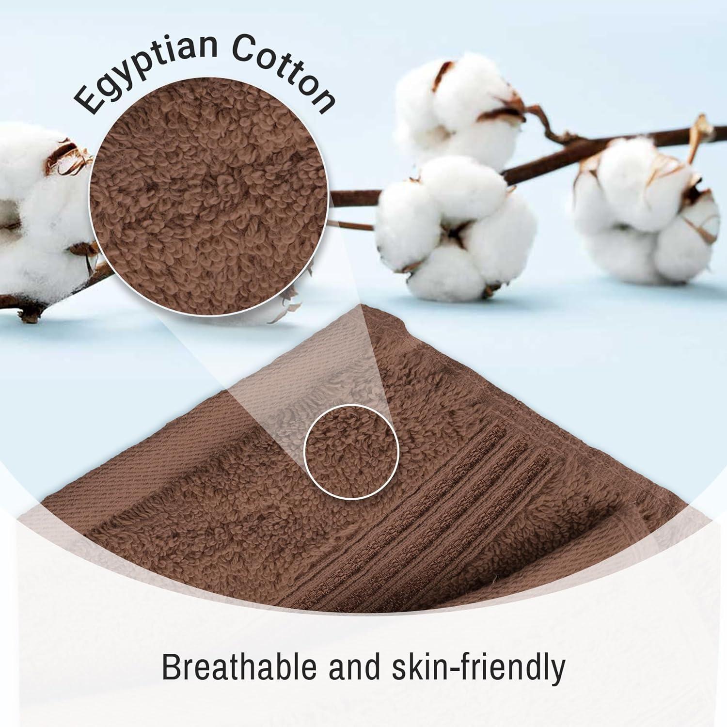 Superior Egyptian Cotton Absorbent 8-Piece Mocha Towel Set