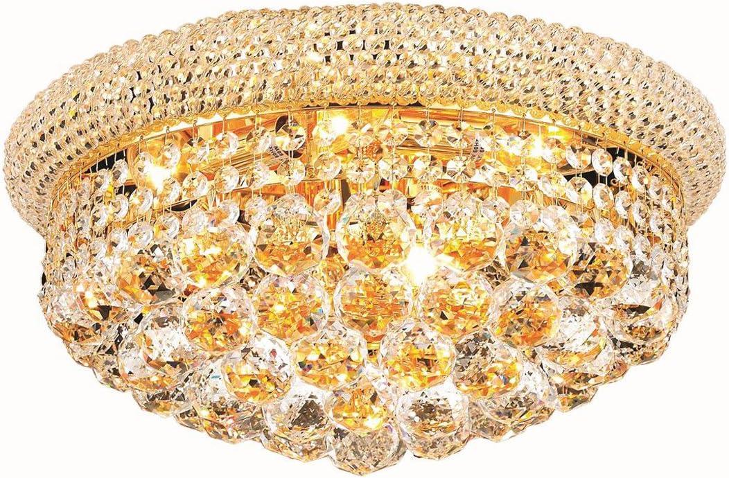 Elegant Lighting Primo 8 light Gold Flush Mount Clear Royal Cut Crystal
