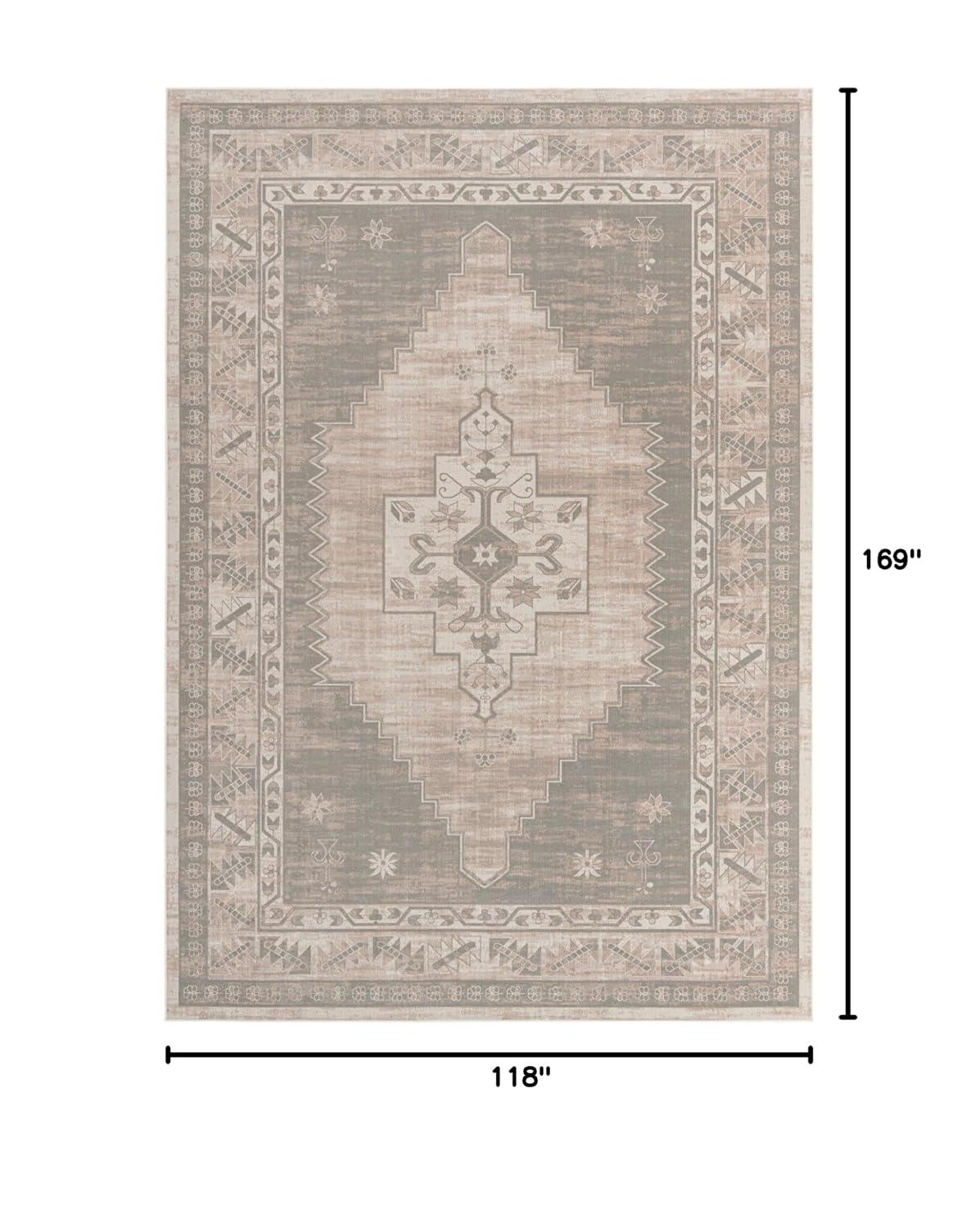 Unique Loom Whitney Collection Area Rug - Geneva (9' 10" x 14' 1" Rectangle Mink/Light Brown)