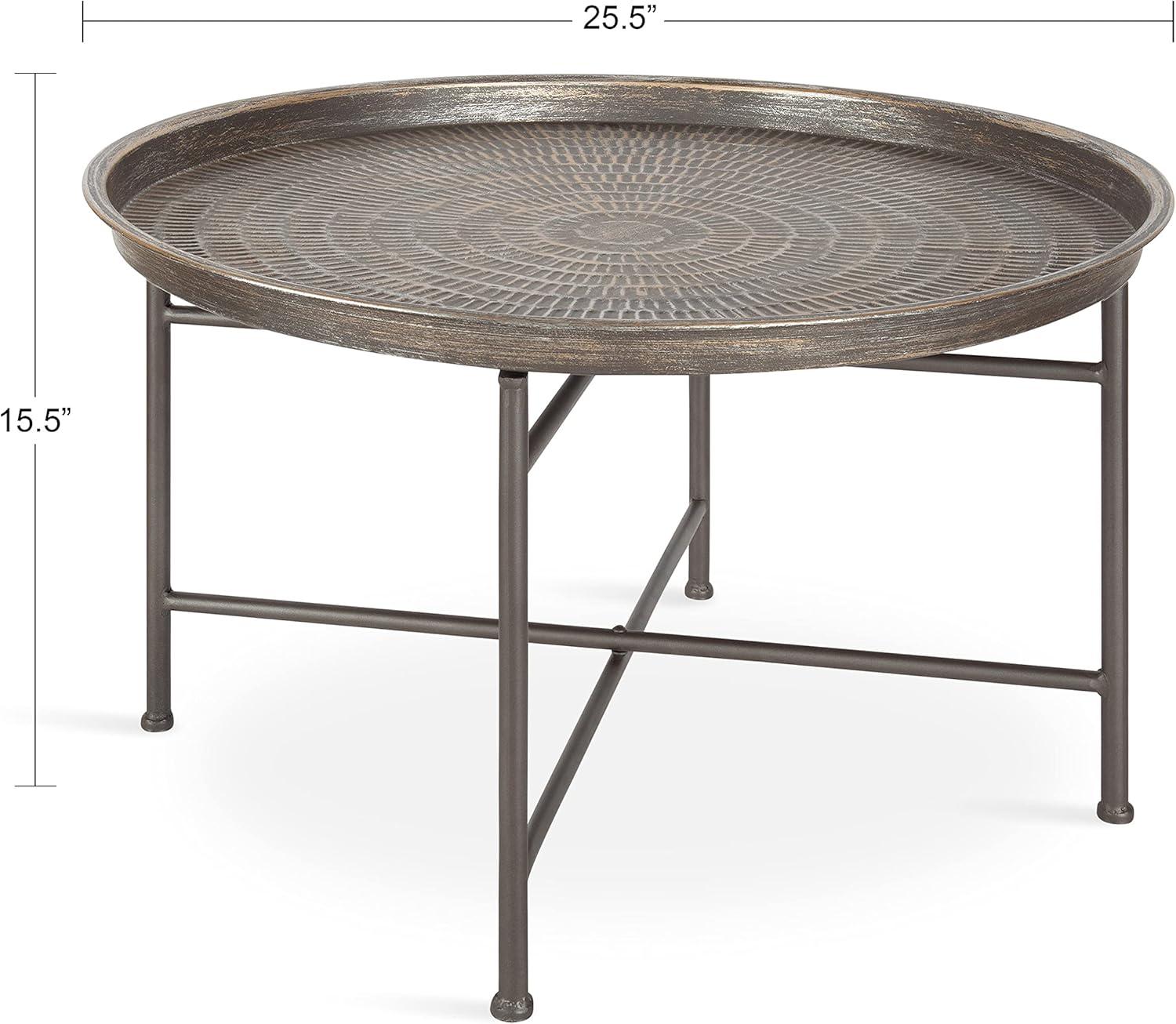 Kate and Laurel Mahdavi Round Metal Coffee Table