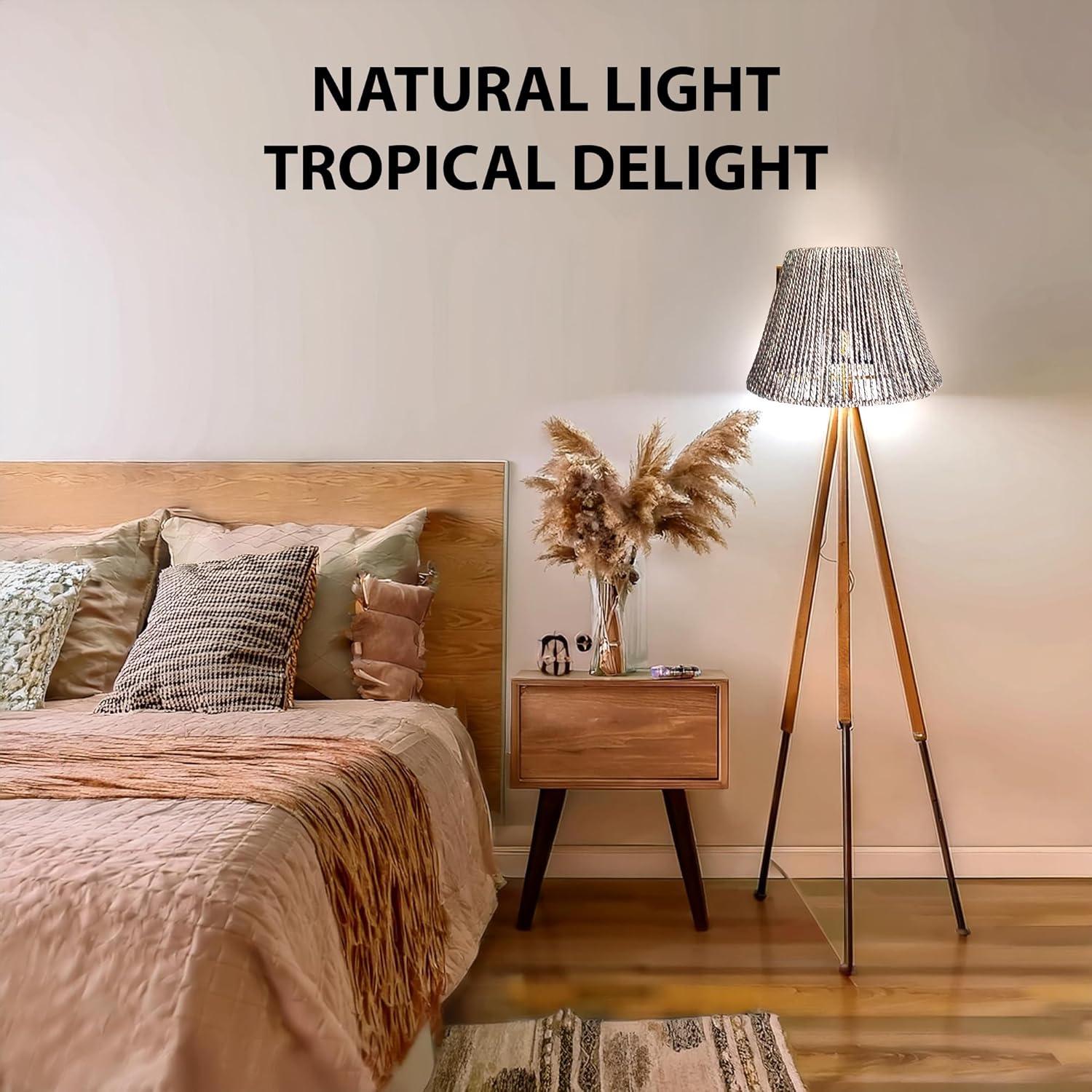 Bayou Breeze Bayou Breeze Farmhouse Water Hyacinth Drum Lamp Shades for Table Lamps, Wicker Pendant Light Shade Replacement, Rustic Light Fixture Cover, Woven Chandelier Replacement Shades for Living Room, Kitchen, Desk Decor, Spider Fitter