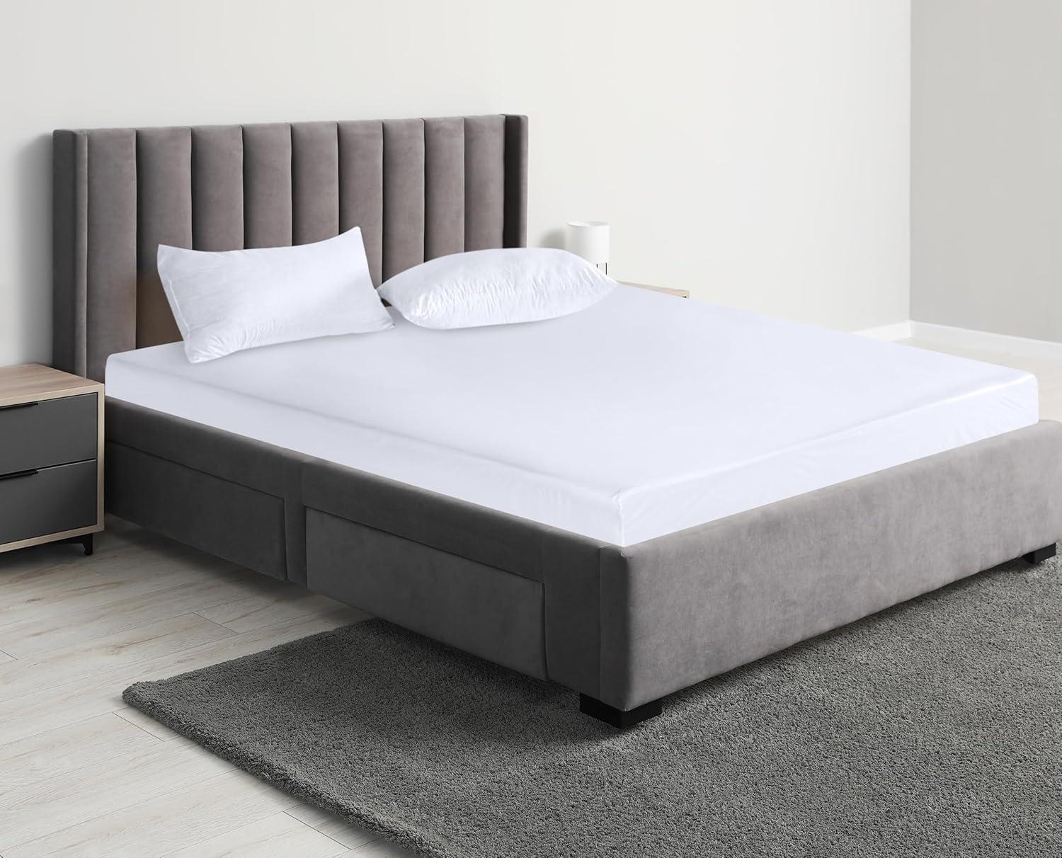 PEKUR Waterproof Mattress Protector – Fitted Sheet Style, Deep Pocket Cover Fits Up to 15 Inches, Washable & Breathable Mattress Topper