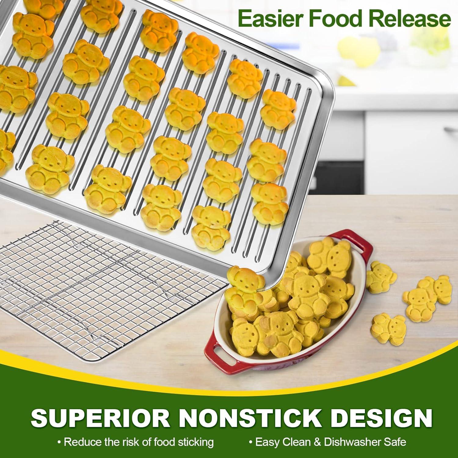 Stainless Steel Non-stick Cookie Sheet with Rack Set