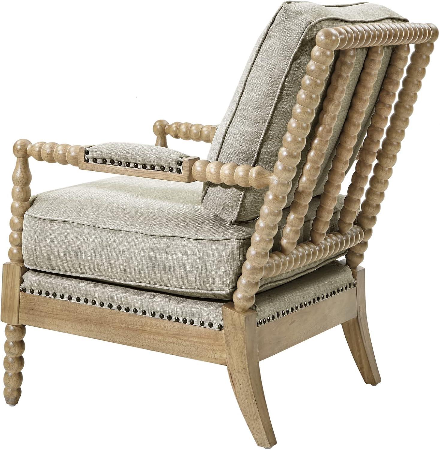 Madison Park Lyla Accent Chair Beige: Upholstered, Plywood Frame, Removable Cushions