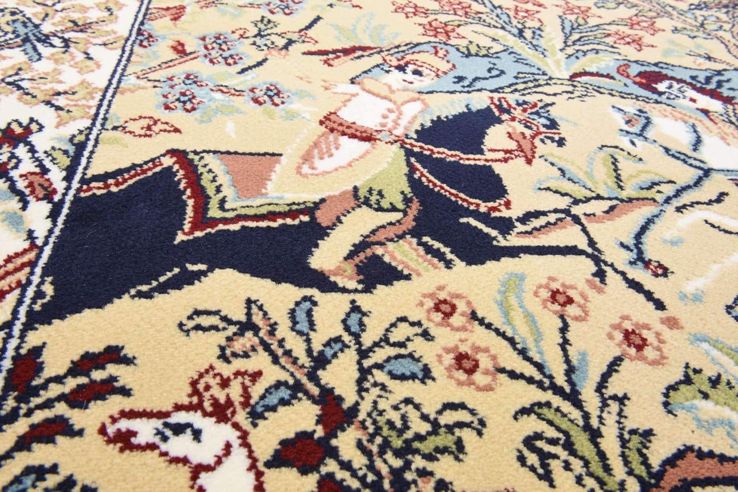 Unique Loom Narenj Birmingham Floral Indoor Woven Fringe Area Rug