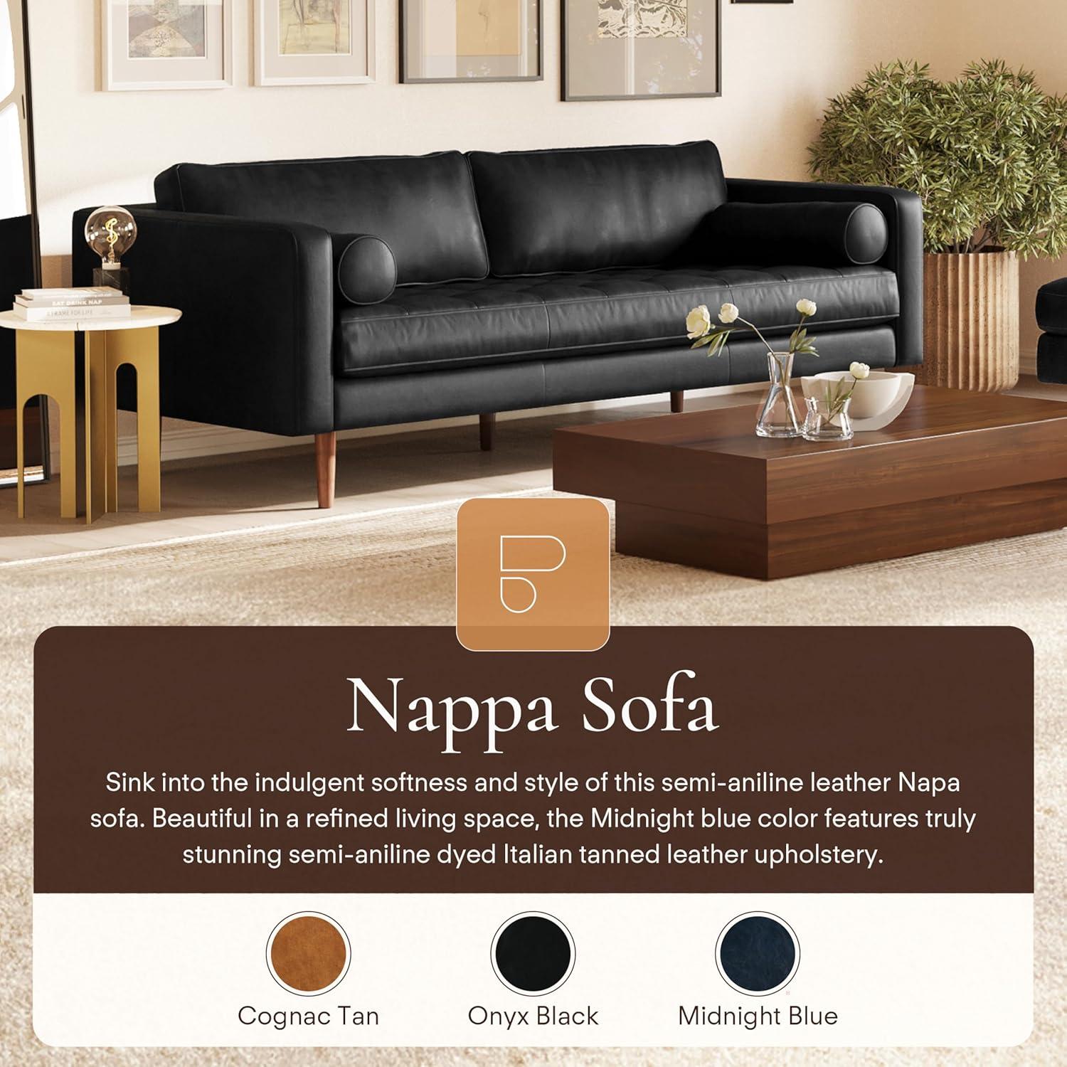 Athan Full-Grain Italian Genuine Leather Bench