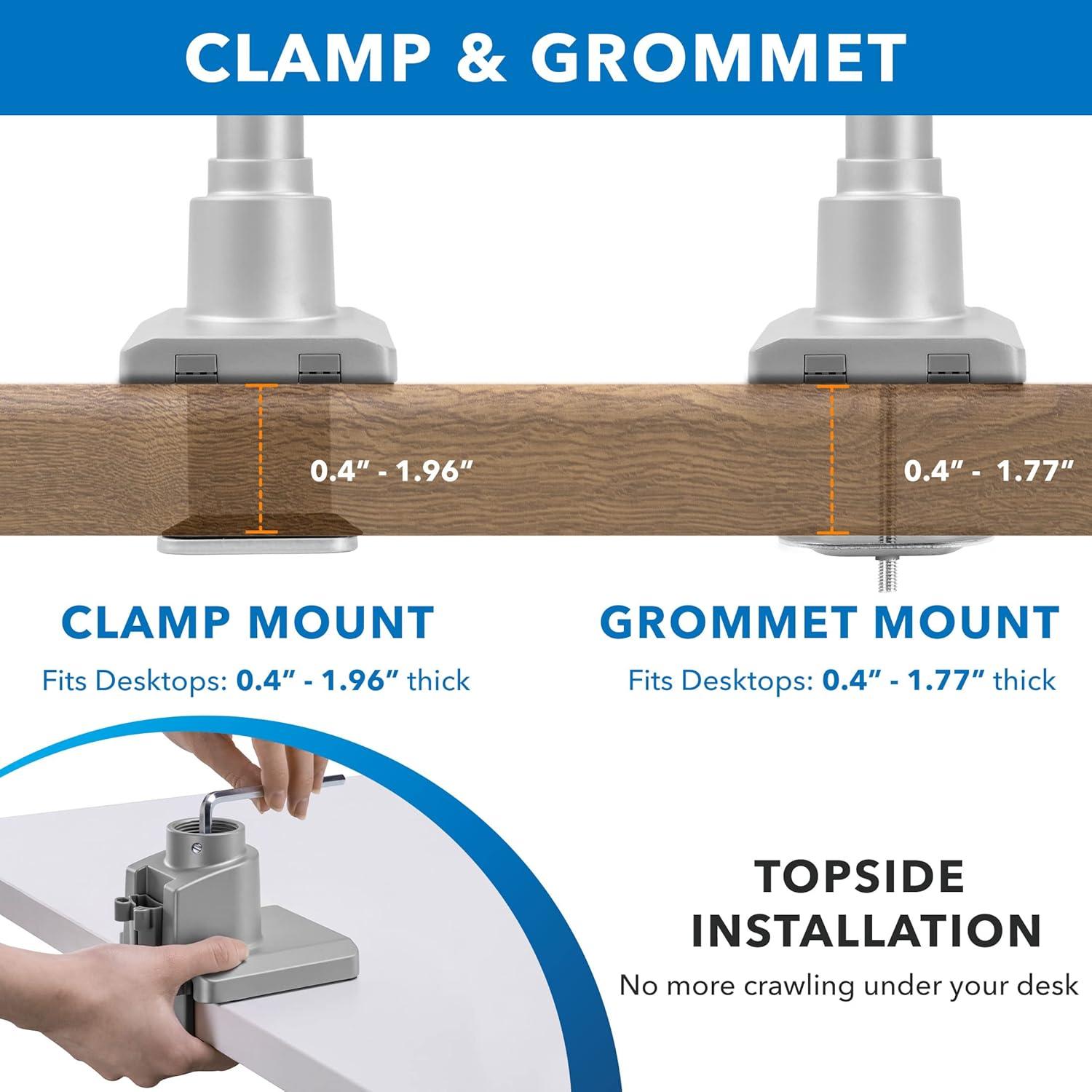 Mount-It! Full Motion Single Monitor Desk Mount, Height Adjustable with Gas Spring Arm