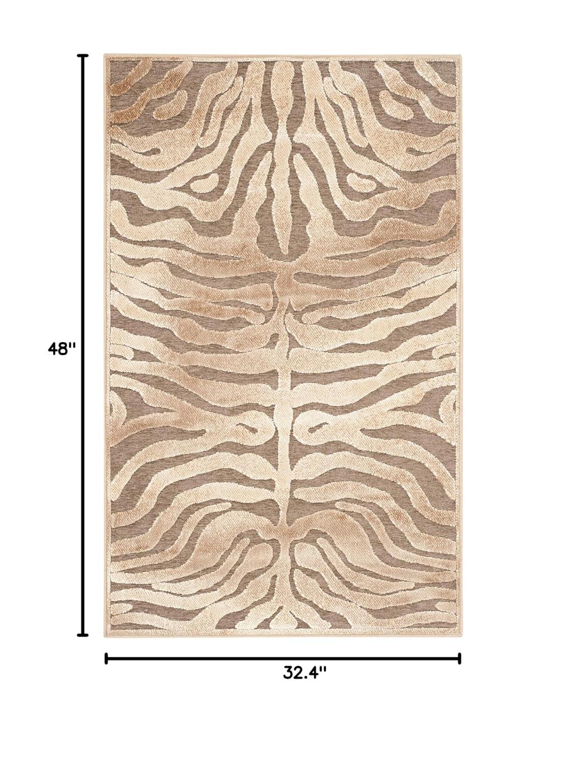 Paradise PAR83 Power Loomed Area Rug - Creme/Brown - 5'3"x7'6" - Safavieh.