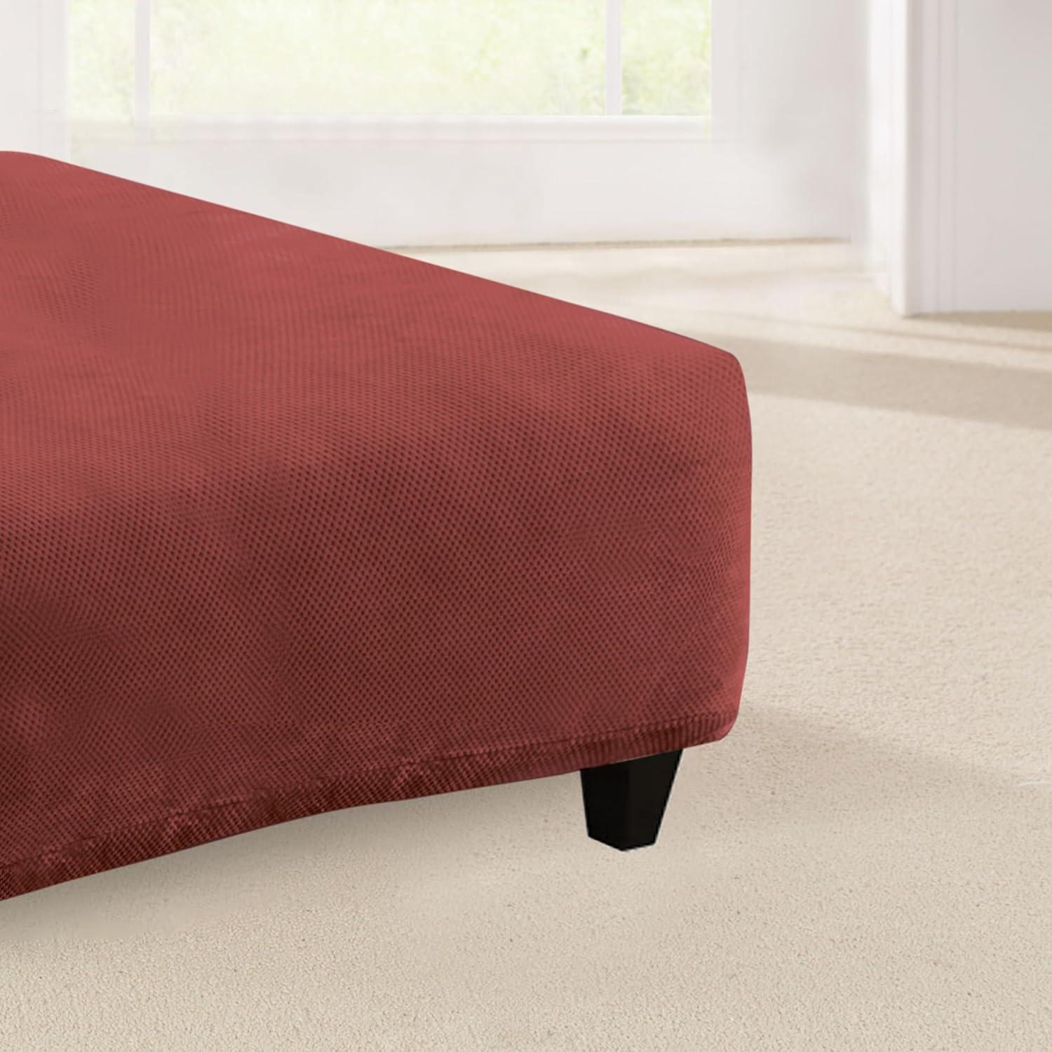 Stretch Pique Large Ottoman Slipcover - Sure Fit