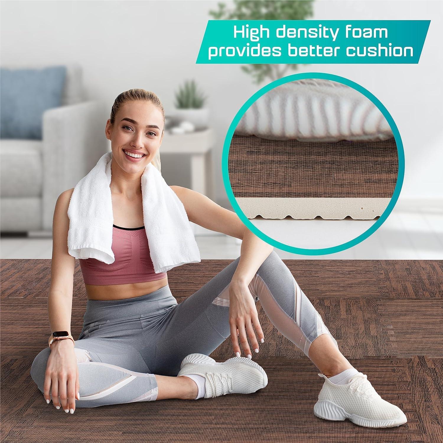 Bme Premium 24" L x 24" W x 0.375" EVA Interlocking Foam Floor Tiles, Non-Slip Gym Mats for Muti-use
