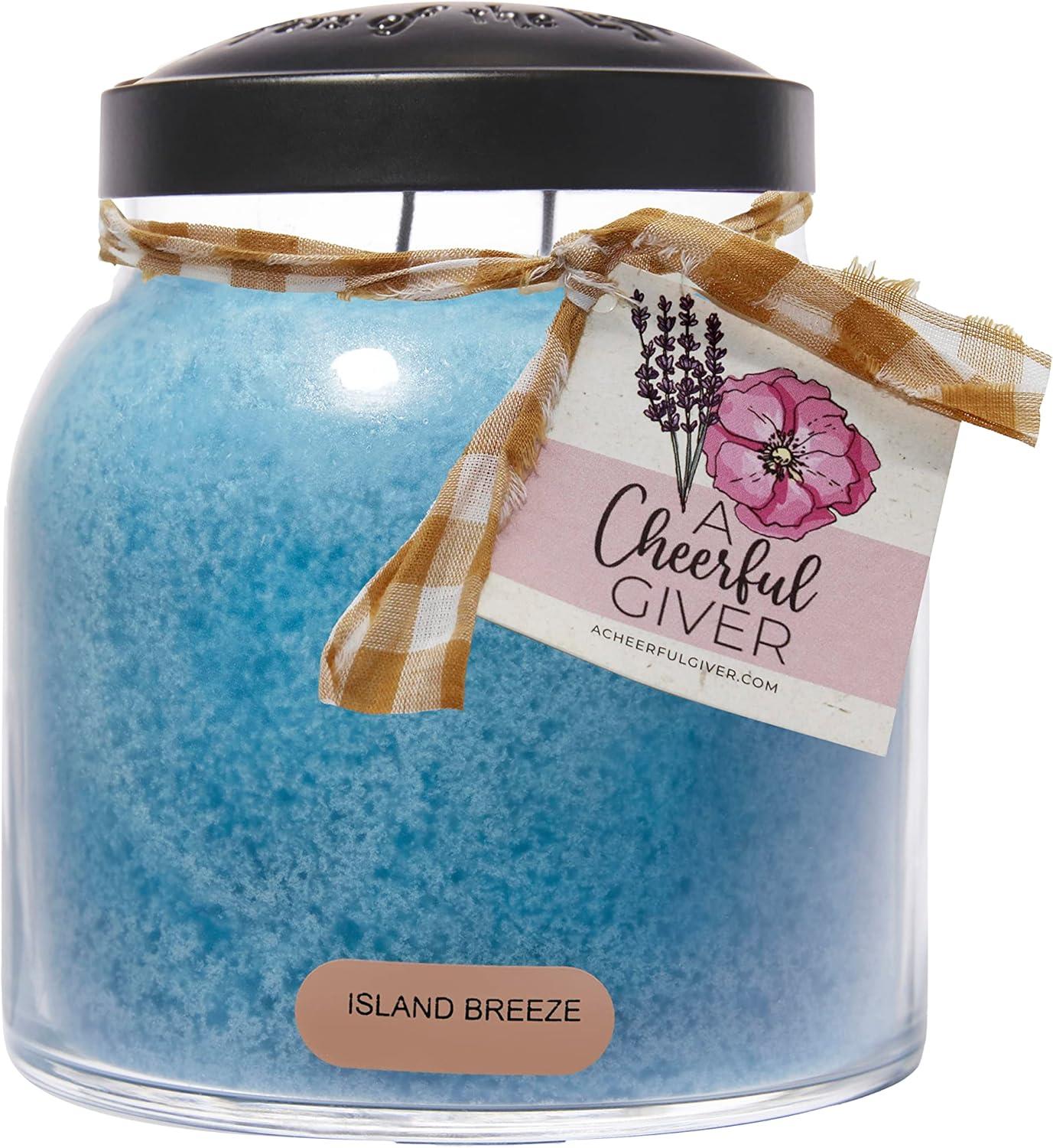 Island Breeze Blue Scented Jar Candle with Black Lid