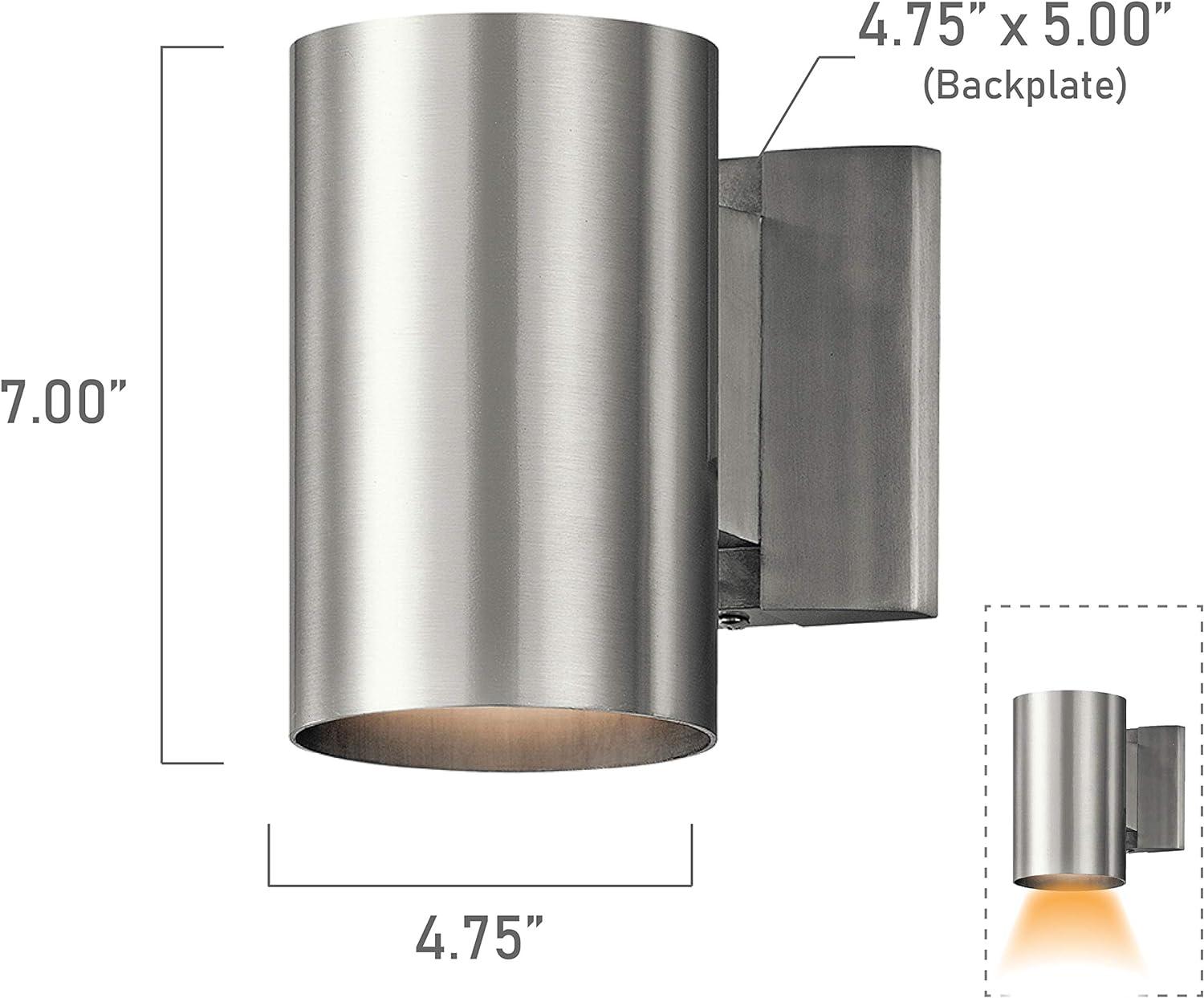 Brushed Aluminum Modern Cylinder Wall Sconce