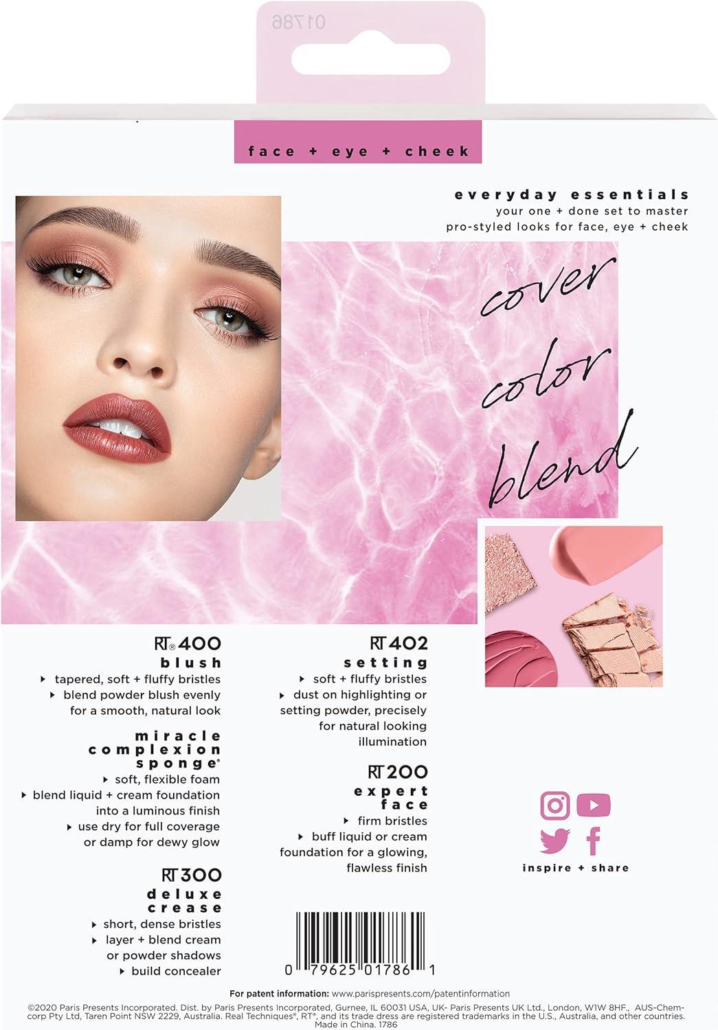 Real Techniques Everyday Essentials Makeup Brush Kit - 5pc