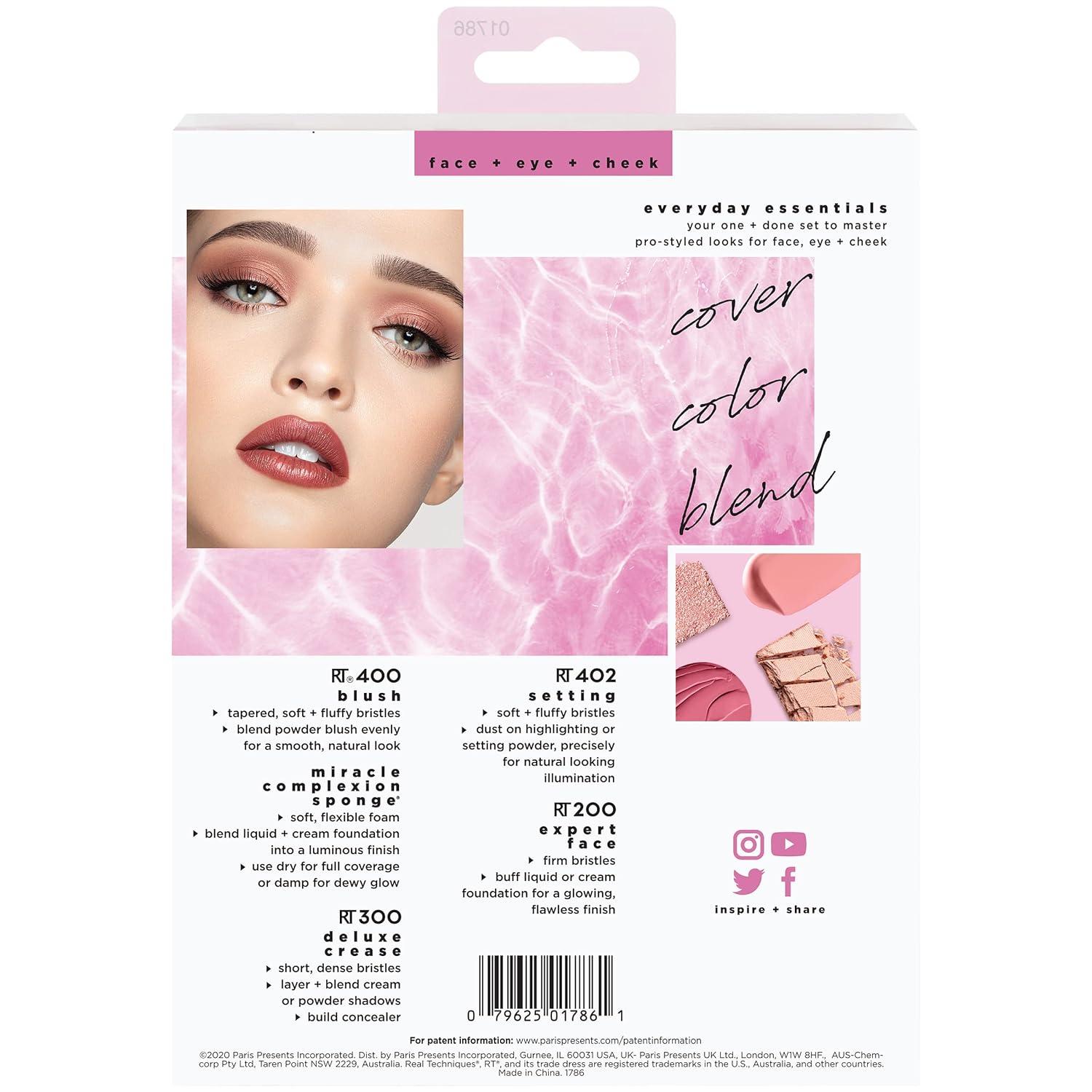 Real Techniques Everyday Essentials Makeup Brush Kit - 5pc