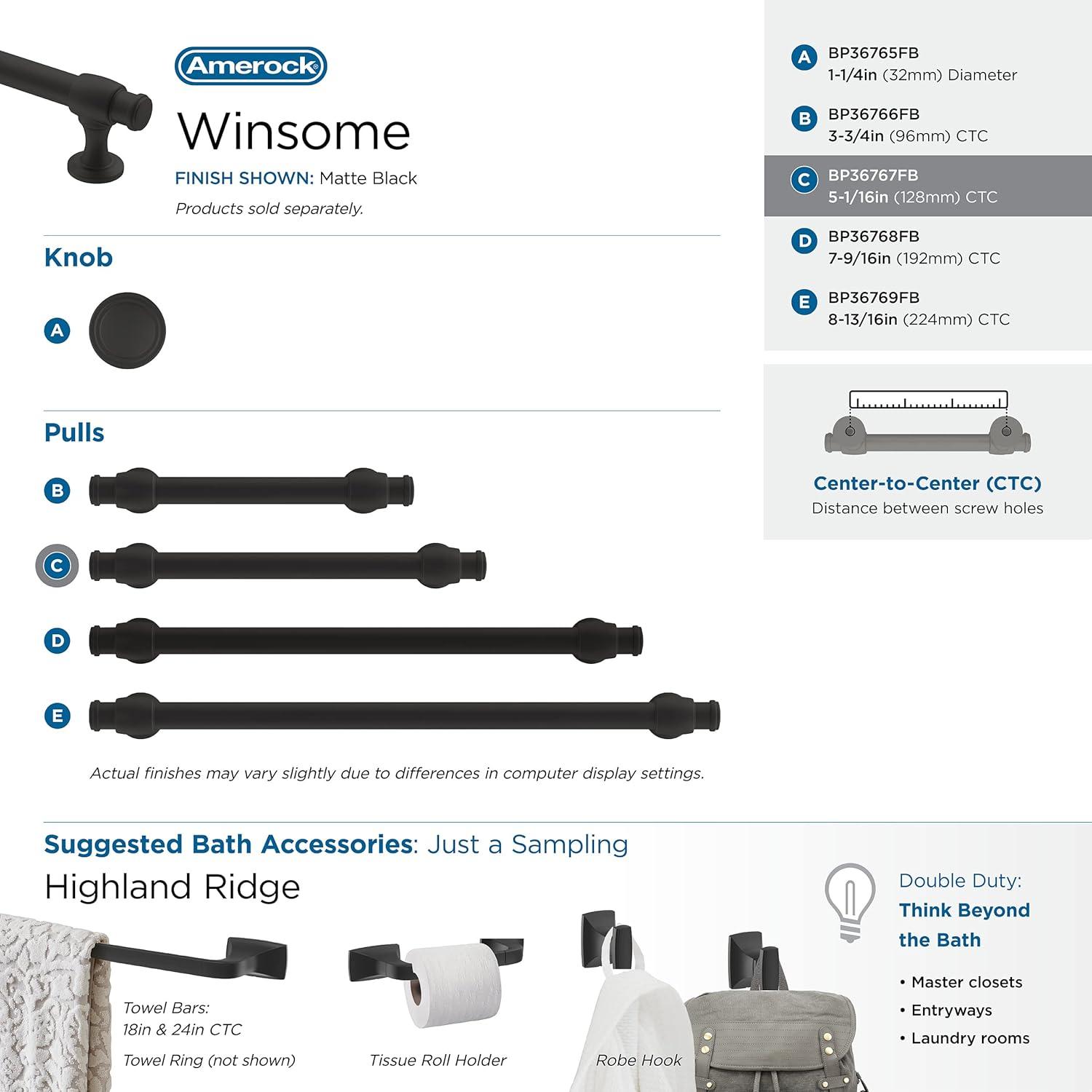 Winsome 5 1/16" Center To Center Bar Pull