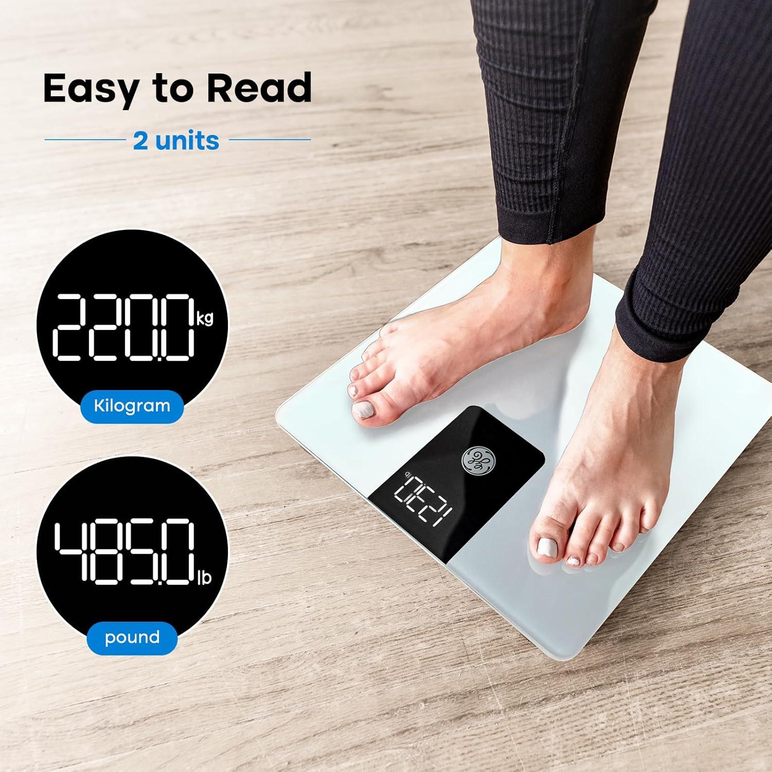 White Digital Smart Floor Scale with Body Analysis