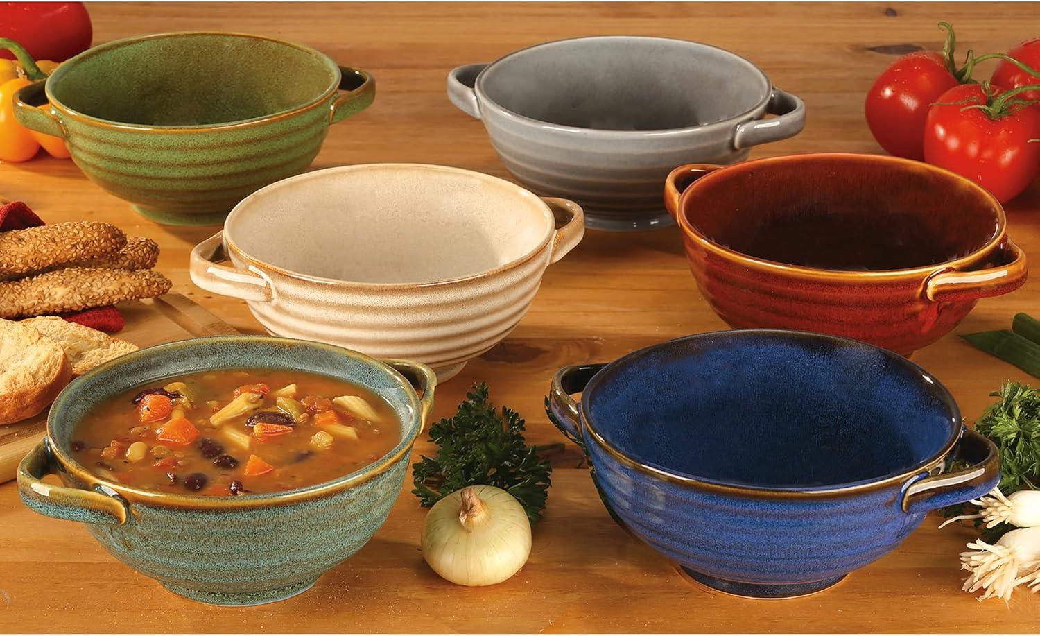 Certified International Reactive Glaze Soup Crocks