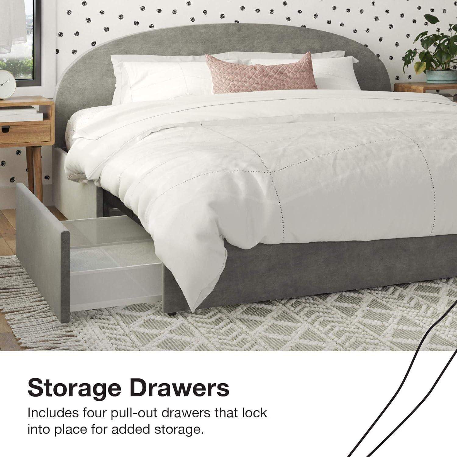 Moon Upholstered Platform Storage Bed