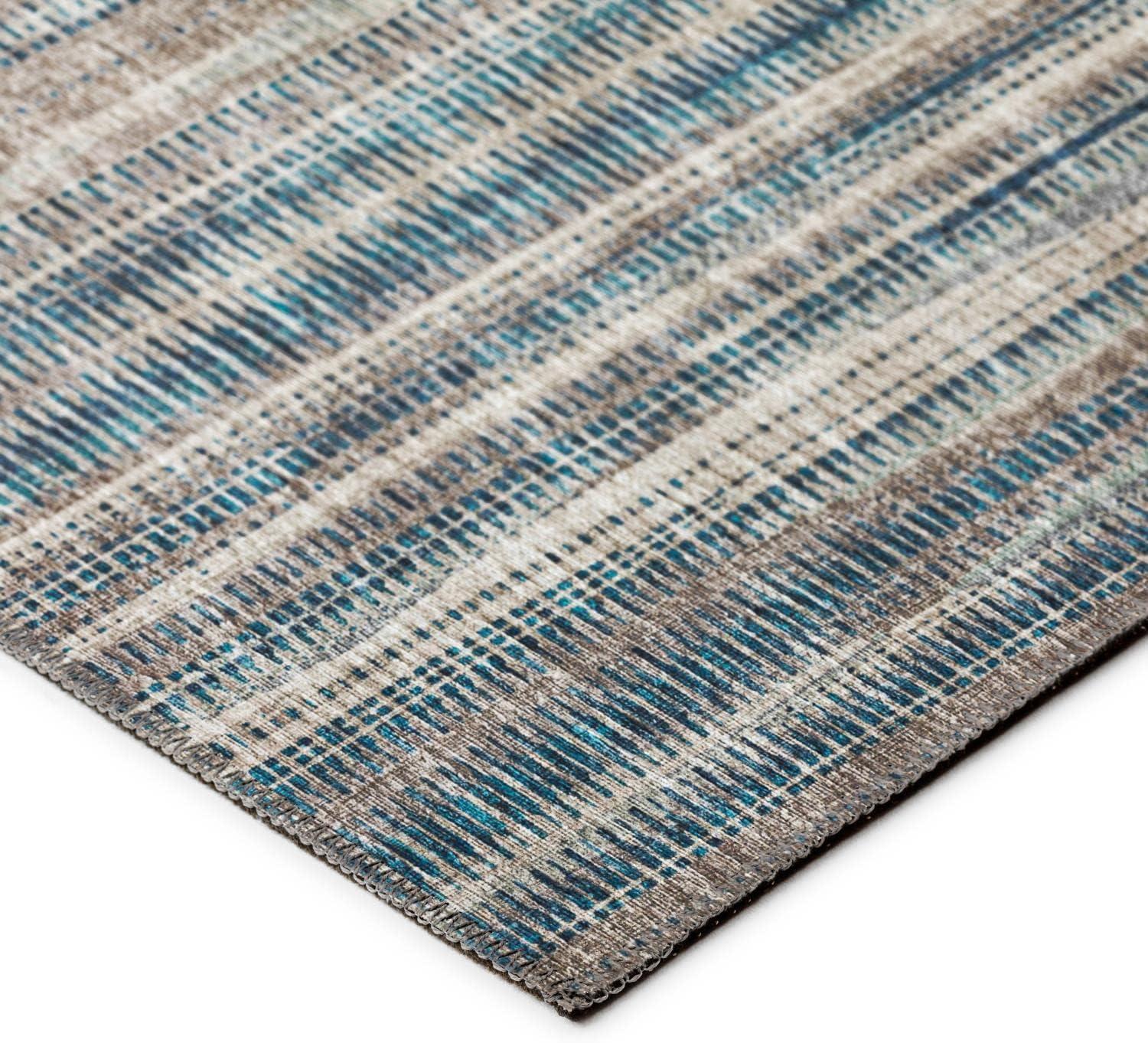 Earth Tone Striped 3' x 5' Machine Washable Rug