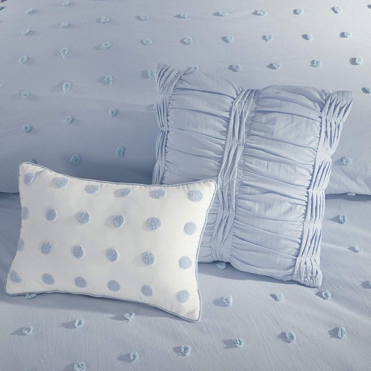 Intelligent Design Brooklyn Cotton Jacquard Comforter Set with Euro Shams and Throw Pillows