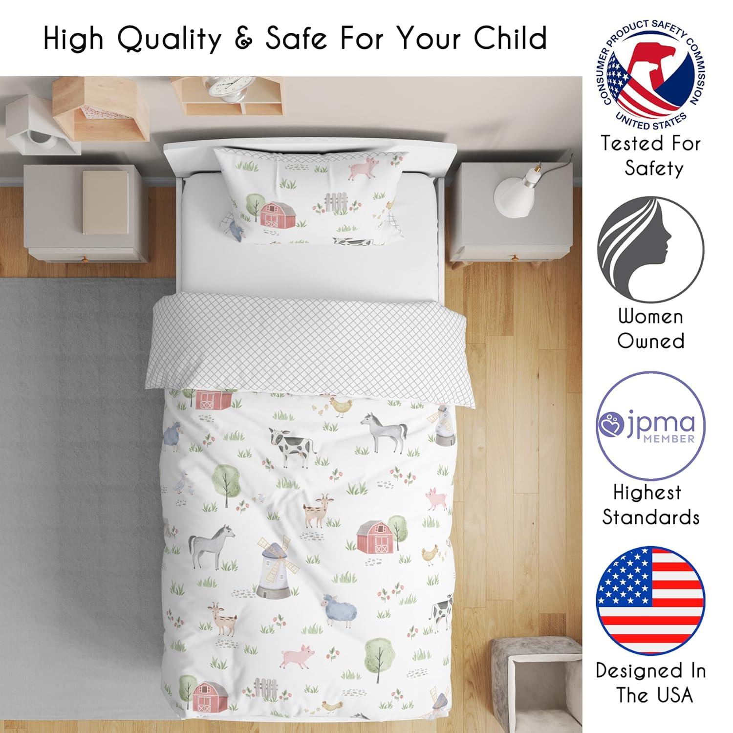 Farm Animals 5 Piece Toddler Bedding Set (Set of 5)