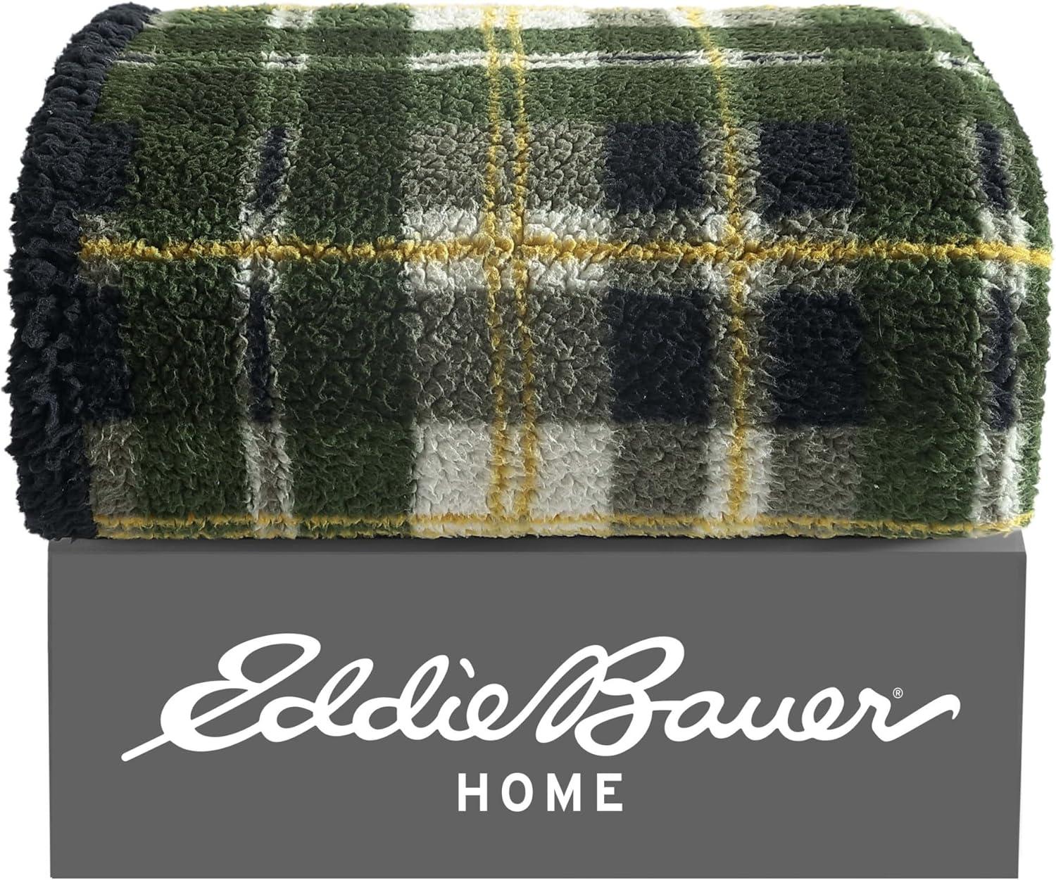 Eddie Bauer Printed Sherpa Reversible Throw Blankets