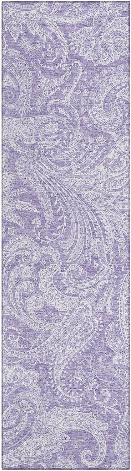 Lavender Paisley Flat Woven Indoor/Outdoor Runner Rug