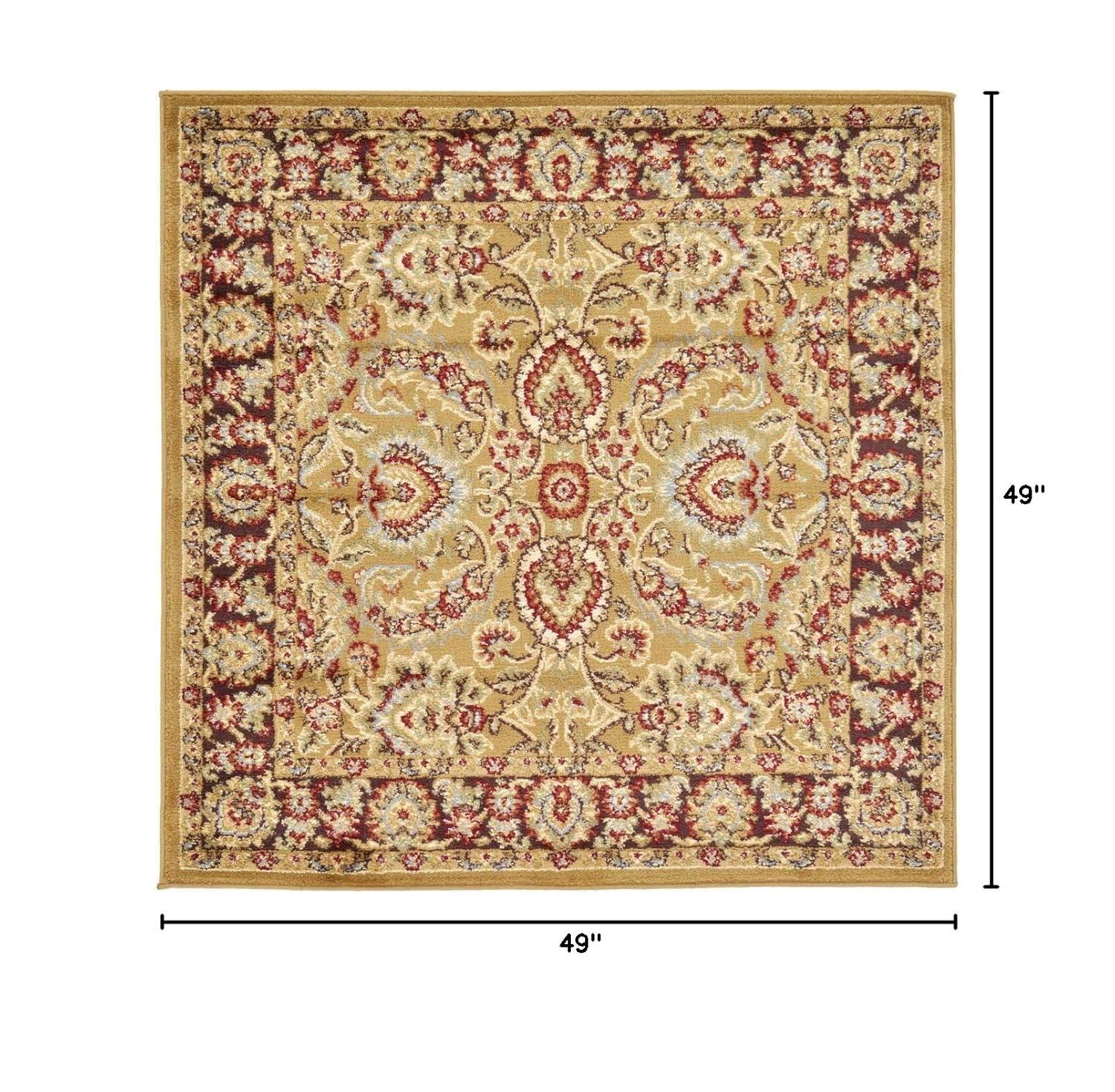 Unique Loom 4' 1 x 4' 1 Square Tan Voyage Asheville Area Rug