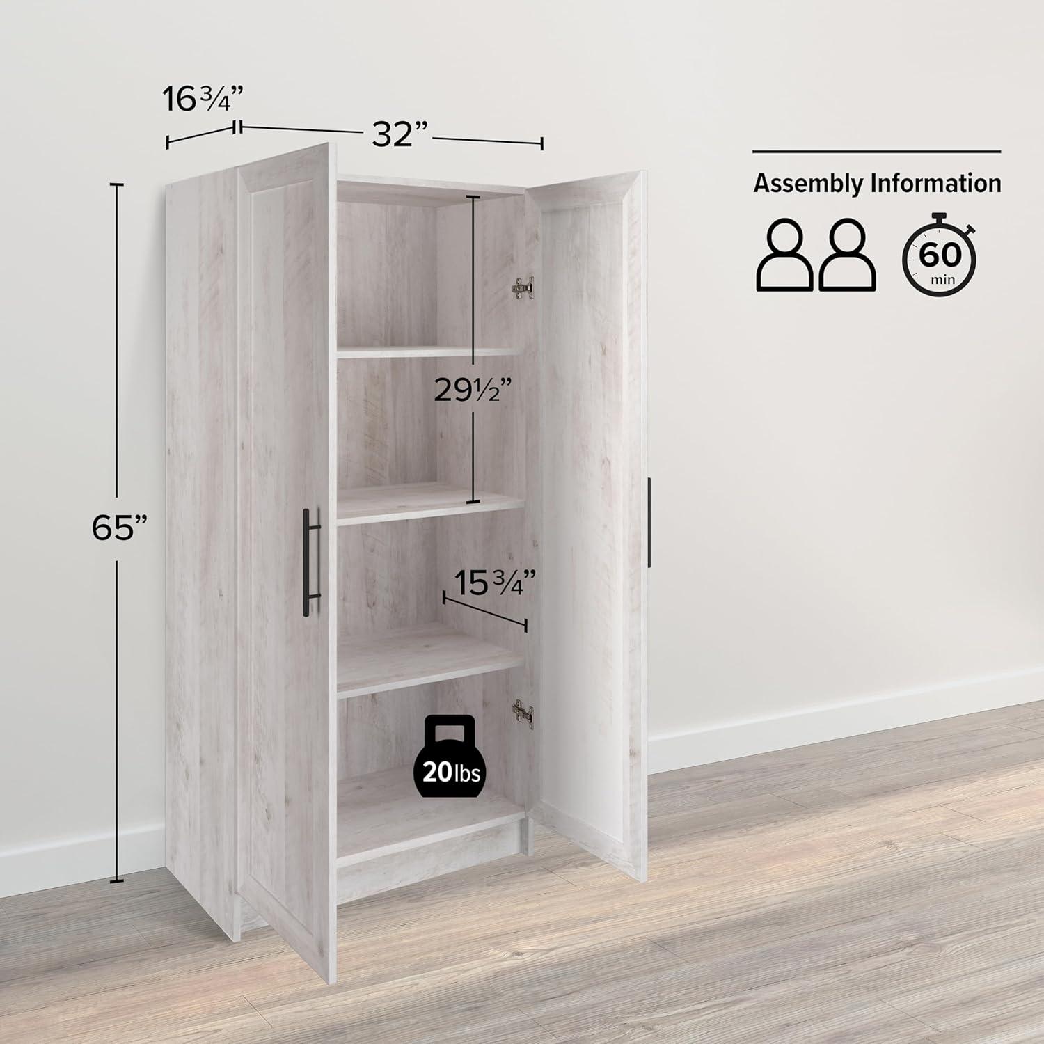 Prepac Elite 3 Shelf Accent Cabinet with Panel Doors