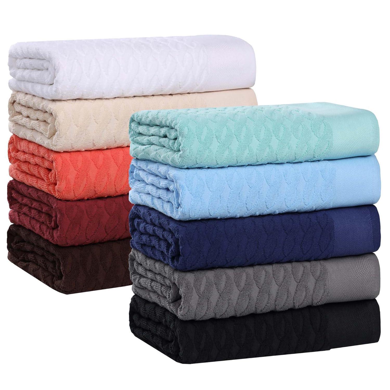 Superior Turkish Cotton Highly-absorbent 6-Piece Towel Set for Bathroom, Spa, and Gym, Ivory