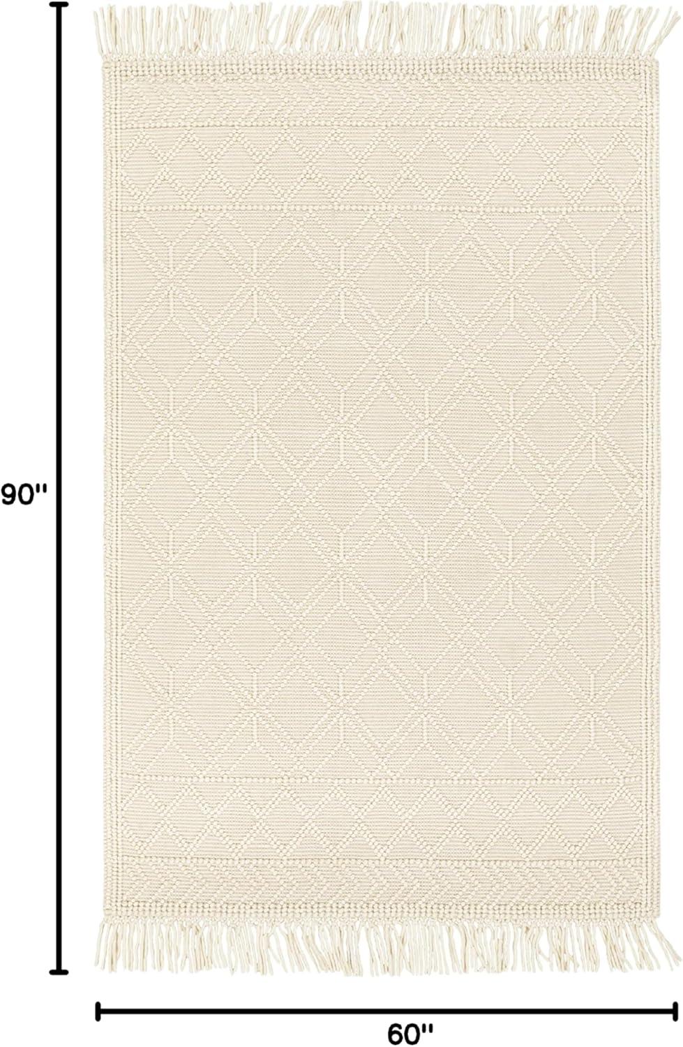 Mark&Day Wool Area Rugs, 5x7 Staveley Cottage Beige Area Rug (5' x 7'6")