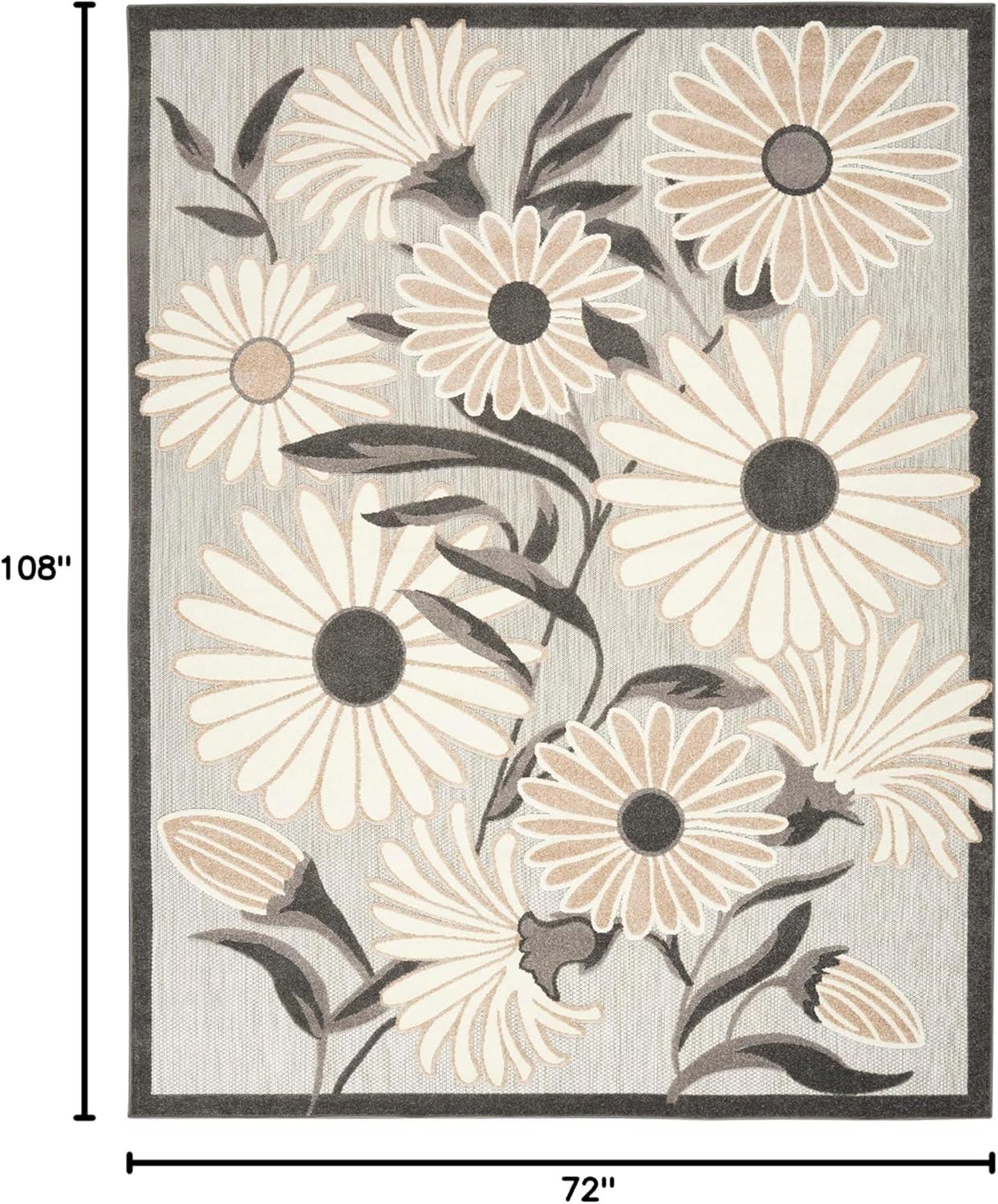 Nourison Aloha Daisy Flower Flatweave Outdoor Rug