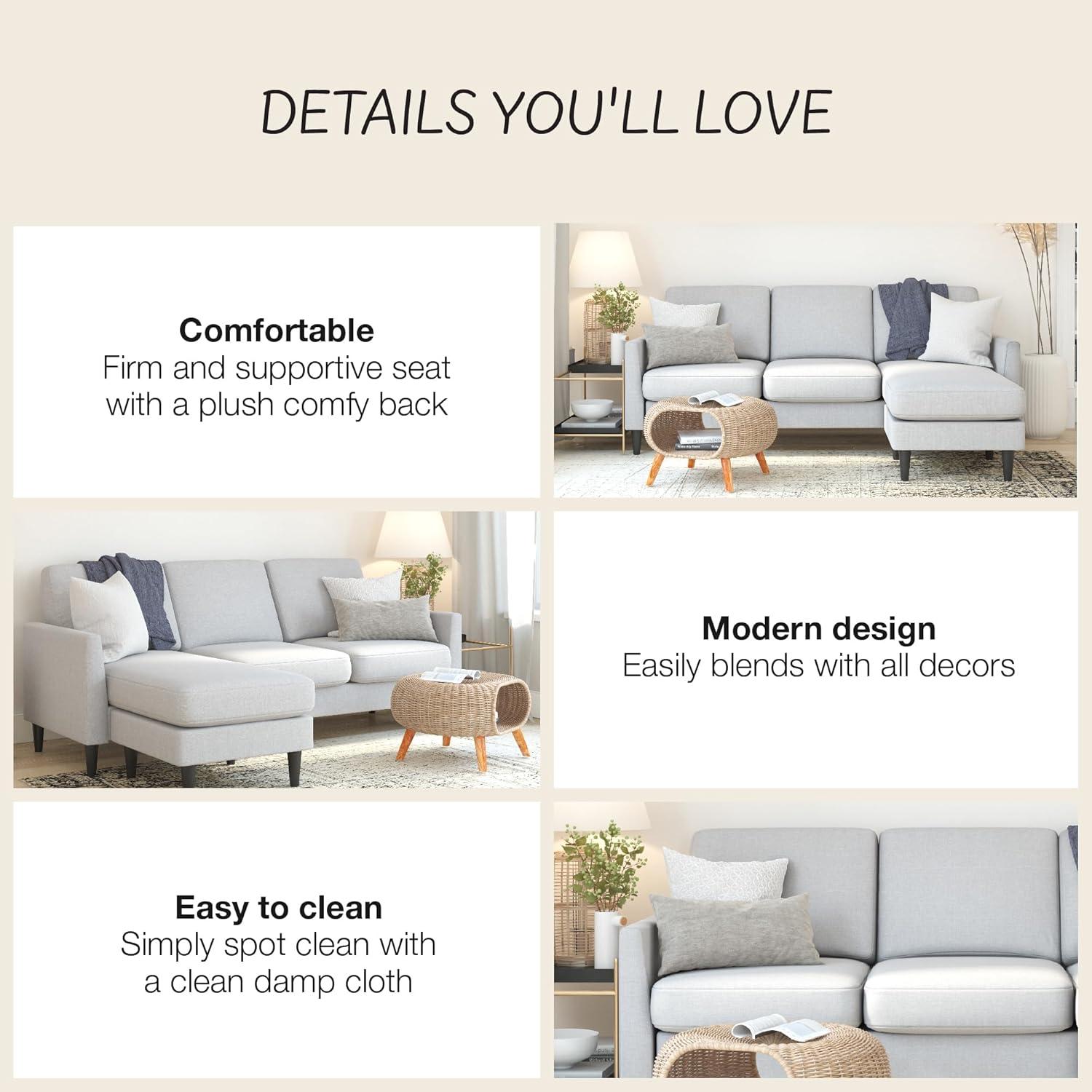 Winston 81.5" Wide Reversible Sofa & Chaise with Ottoman
