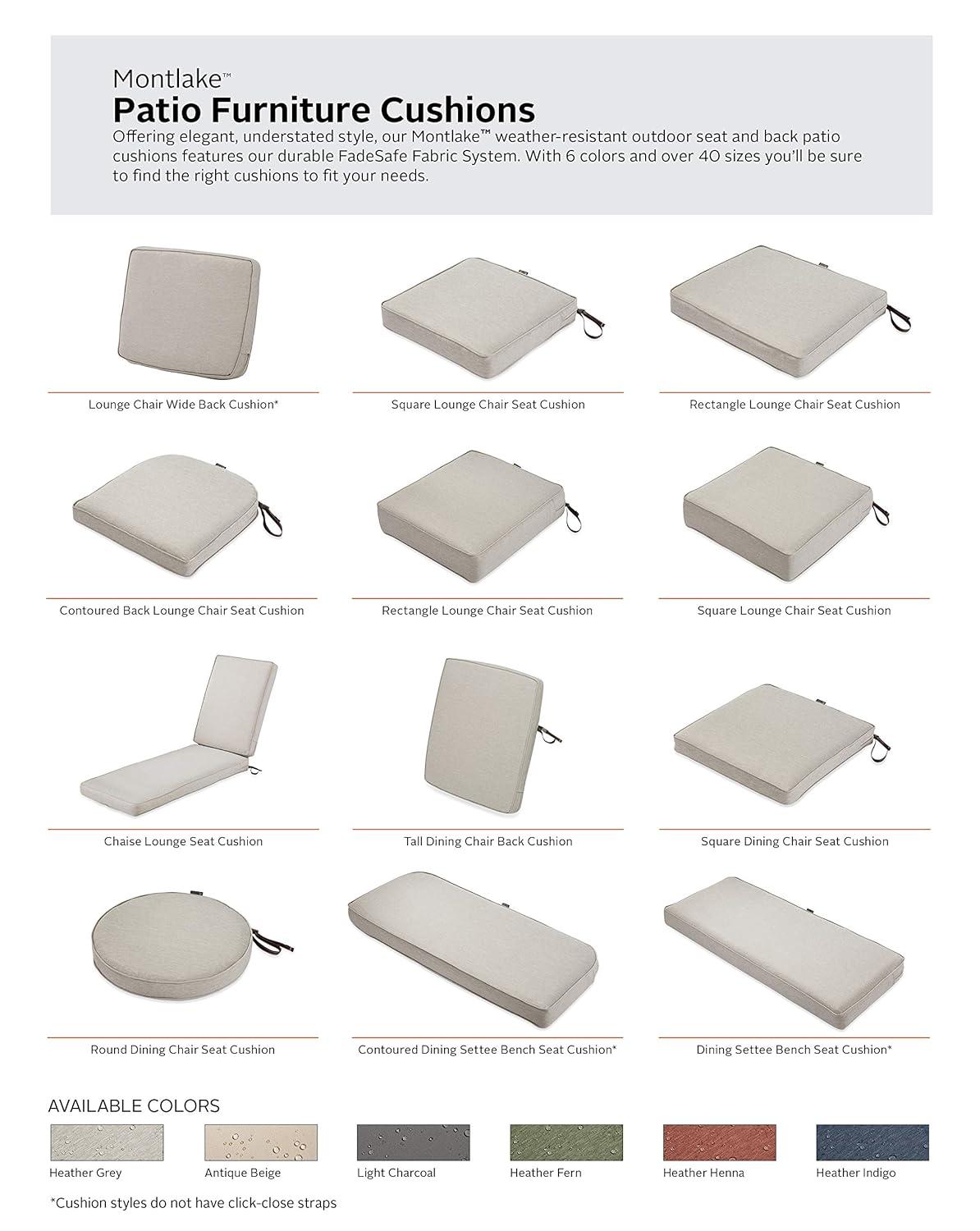 Montlake FadeSafe Water-Resistant Patio Lounge Chair Cushion Set - Classic Accessories