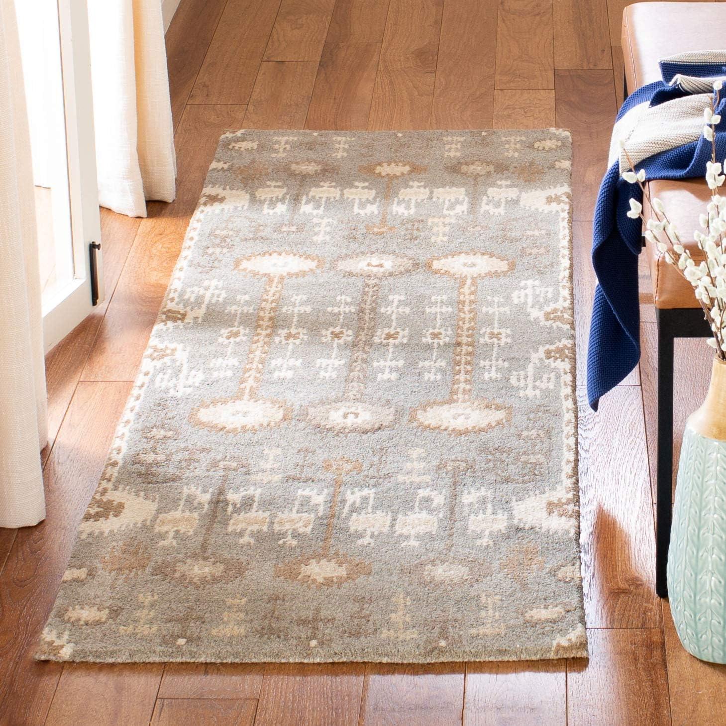 SAFAVIEH Wyndham Deborah Geometric Wool Area Rug, Natural/Multi, 9' x 12'