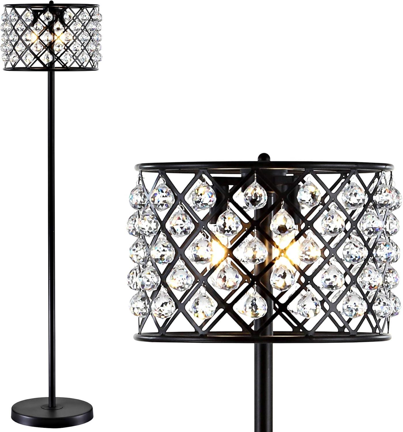 Elizabeth 60" Bronze/Clear Crystal Geometric LED Floor Lamp